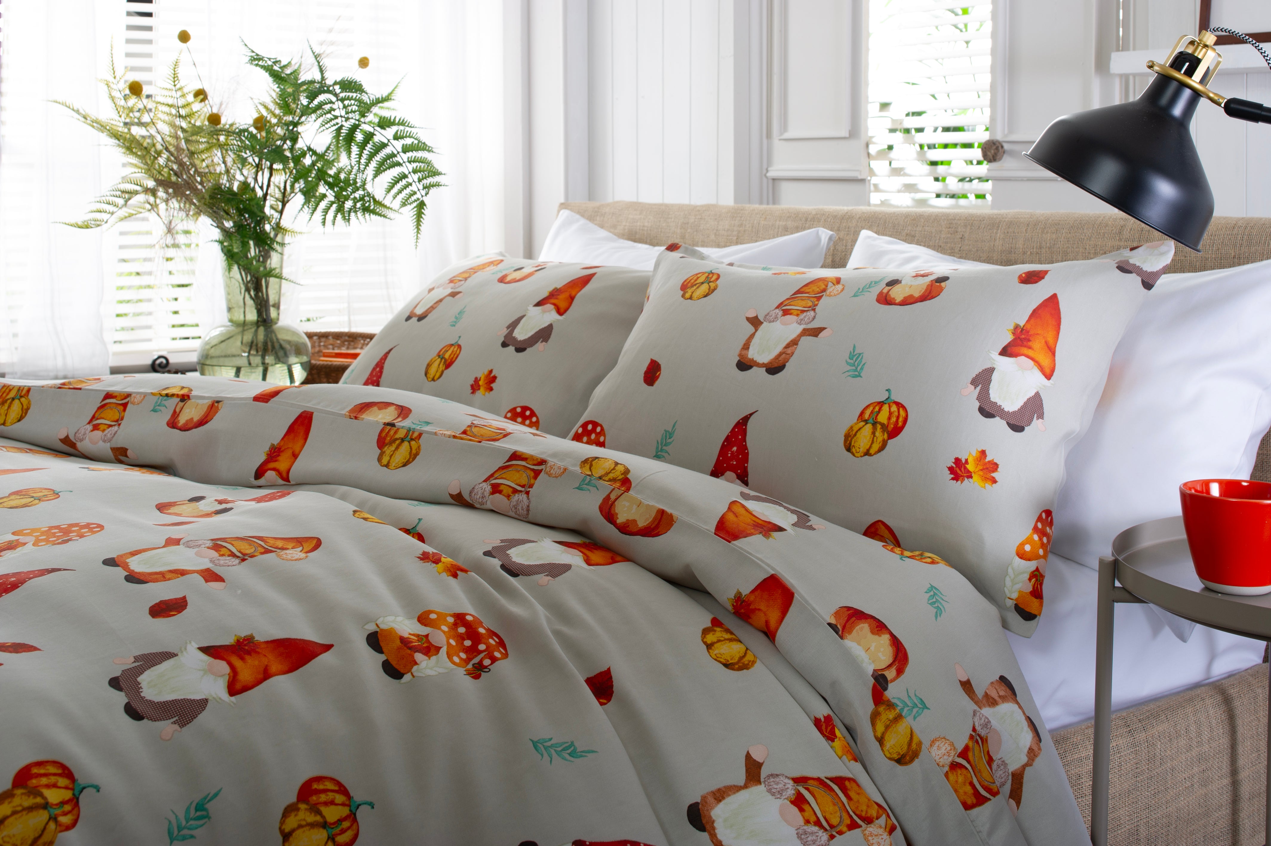 Autumn Gonks 200 Count Cotton Rich Bedlinen Duvet Set