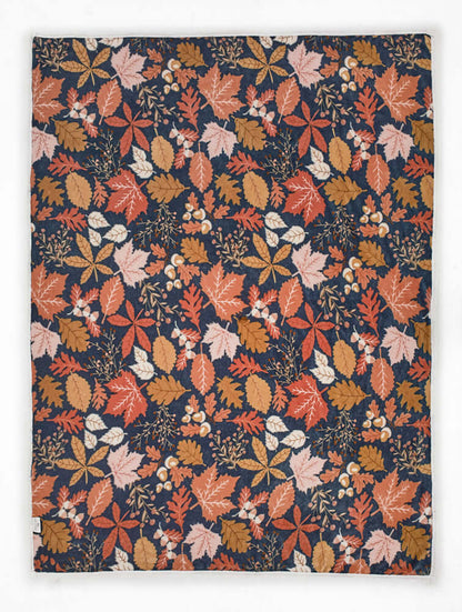 Autumn Leaves Printed Sherpa Fleece Throw