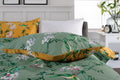 Bird Garden Cotton Rich Duvet Cover Set Sage & Gold