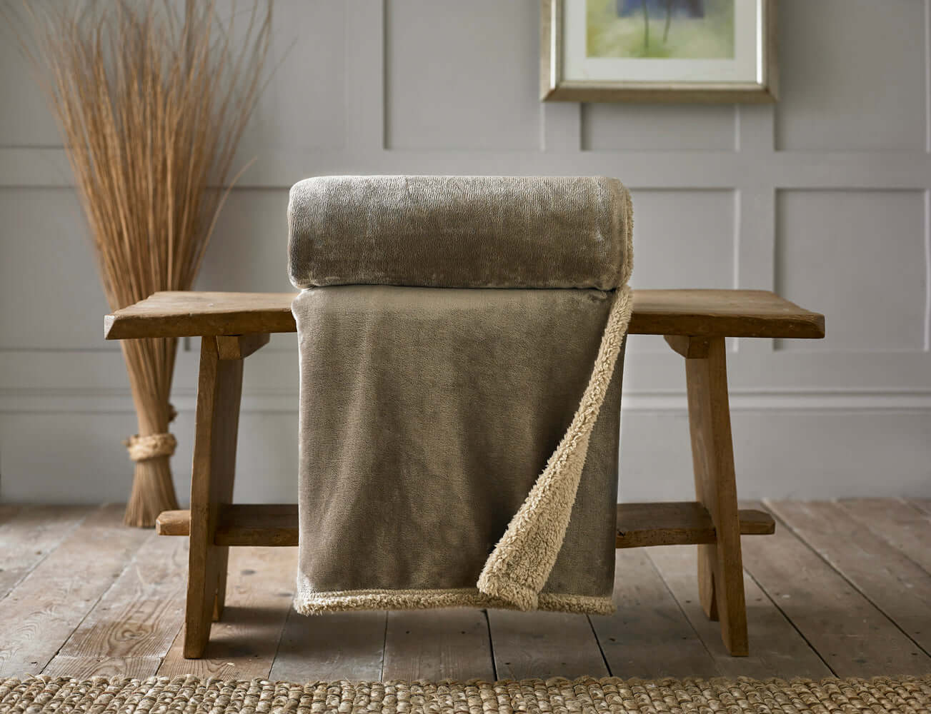 Blackbrook Reversible Sherpa Throw