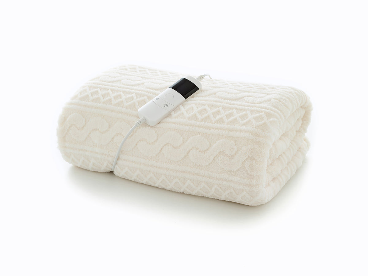 Cable Sherpa Heated Throw - 140x180cm