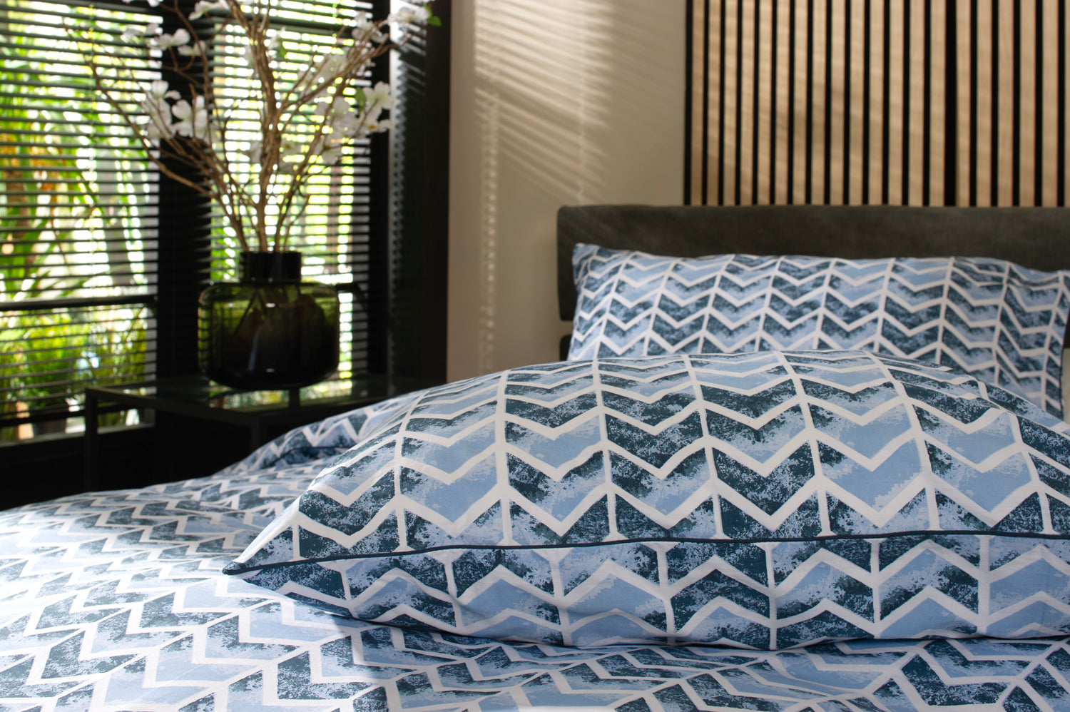 Chevron Printed Percale 100% Cotton Bedding Duvet Set