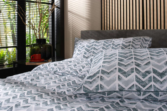 Chevron Percale Cotton Duvet Set