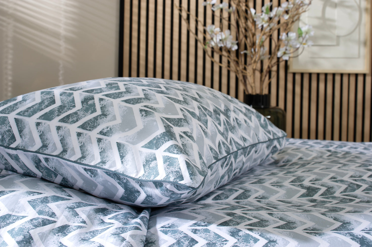 Chevron Printed Percale 100% Cotton Bedding Duvet Set