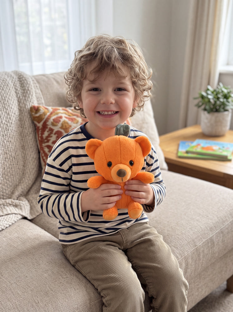 Cozytime Little Big Heads Heatable – Bram the Pumpkin