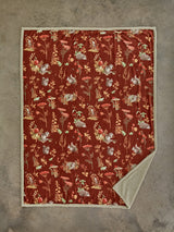 Autumnal Woodland Throw Rust – Sherpa Lined Blanket 130x170cm