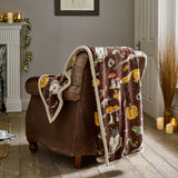 Autumn Animals Sherpa Fleece Throw 130x170cm