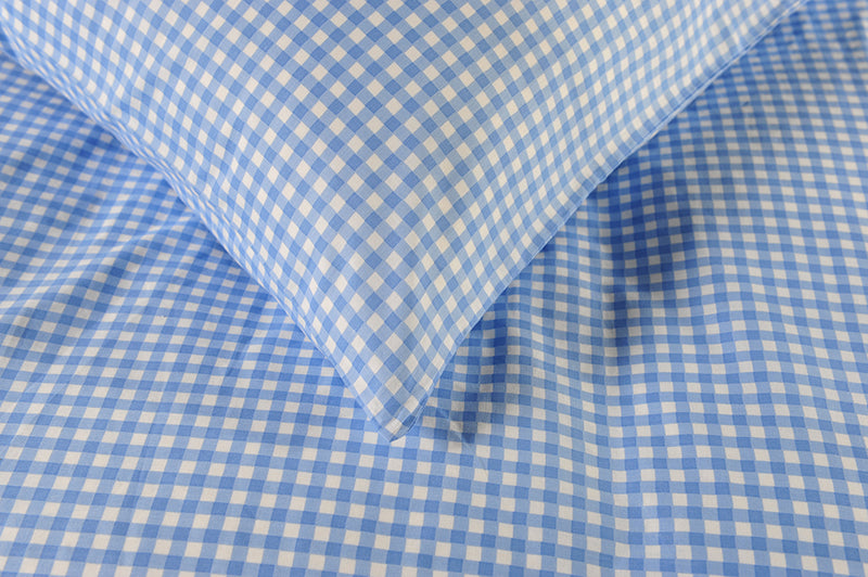 Gingham Double Piped Edges Cotton Duvet