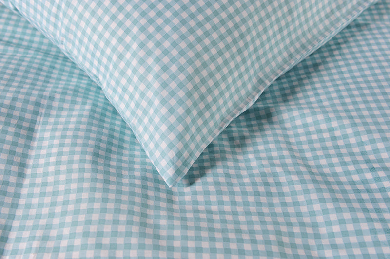 Gingham Double Piped Edges Cotton Duvet