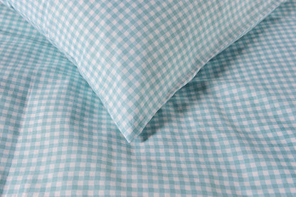 Gingham Double Piped Edges Cotton Duvet