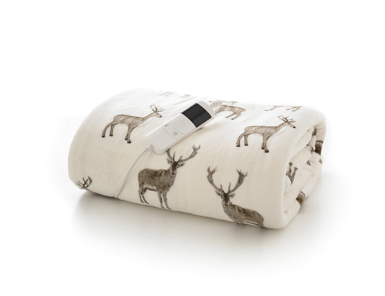 Sterling Stag Printed Fleece Electric Heated 140x180cm Throw