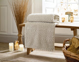 Hemsworth Chevron Fleece Throw Blanket - 130x170cm
