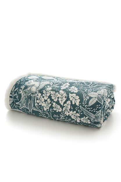 Hidden Forest Printed Sherpa Fleece Throw