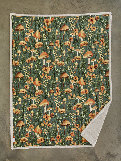 Mushroom Sage Green Sherpa Throw