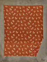 Toadstool Scatter Throw Rust – Fleece Blanket 140x180cm