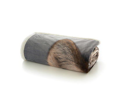 Wolf Faux Fur Printed Throw