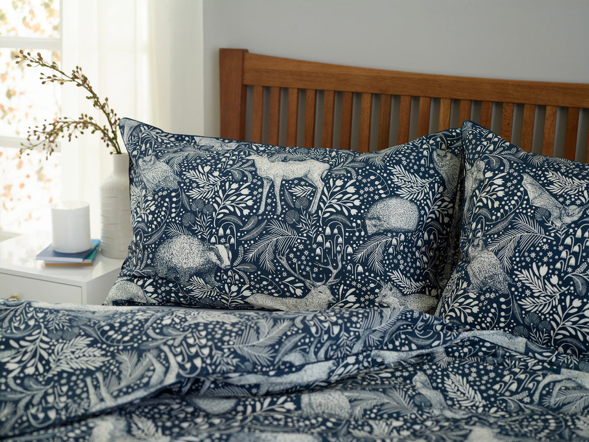 Woodland Folk Printed Cotton Rich Duvet Cover Set