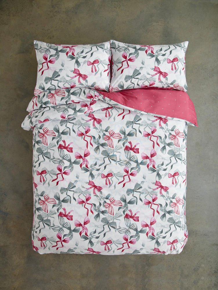 Bows Reversible Easy Care Duvet Set