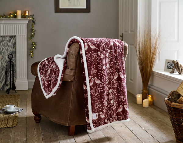 Winter Birds Throw