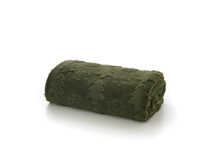 Forest Sculptured Faux Fur Throw