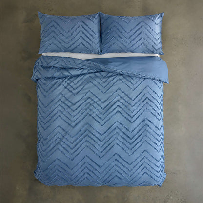Zig Zag Tufted Microfibre Duvet Set