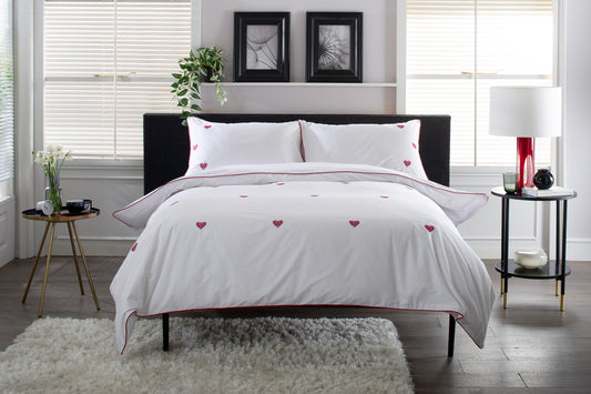 Filigree Hearts Cotton Everyday Care Duvet Set