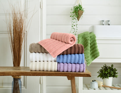 Hamilton Textured Thick Ribbed Cotton Bathroom Towels