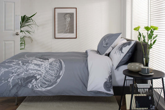 Jellyfish Cotton Percale Duvet Set