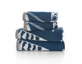 Channel Patterned Cotton Towels Navy