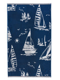 Channel Patterned Cotton Towels Navy