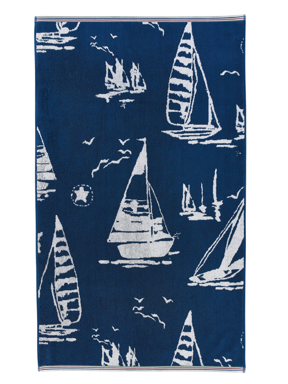 Channel Patterned Cotton Towels Navy