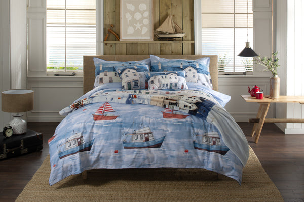 Coastal Fishing Village duvet set
