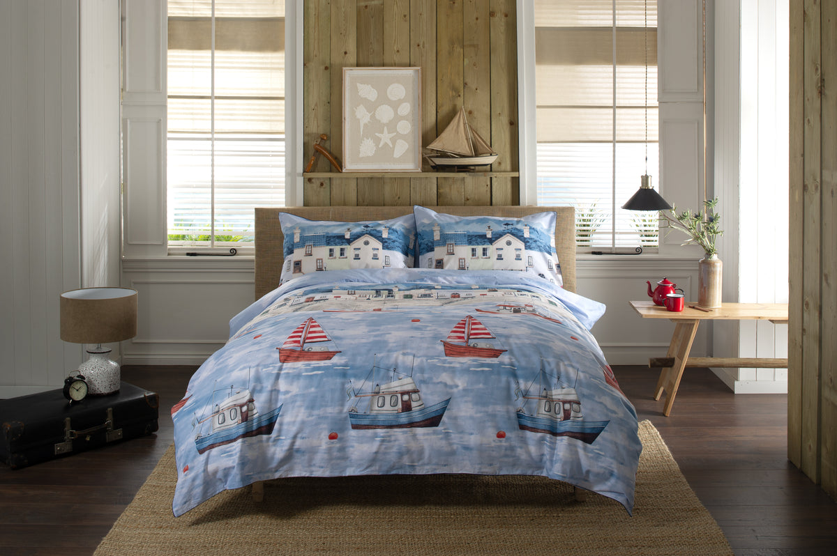 Coastal Fishing Village Cushion | Lobster Creek