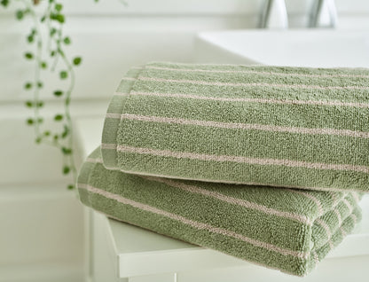 Malmo Stripe - Sage/Biscuit Close-Up