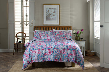Misty Blue Soft Cotton Duvet Set with Cushion Cover