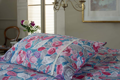 Misty Blue Soft Cotton Duvet Set with Cushion Cover