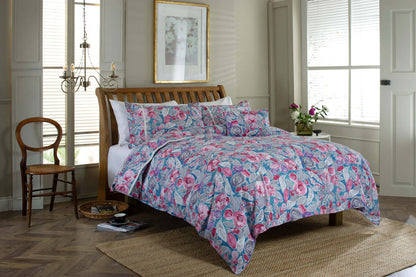 Misty Blue Soft Cotton Duvet Set with Cushion Cover