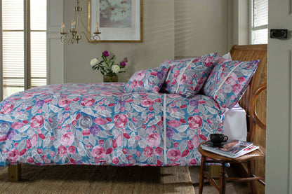 Misty Blue Soft Cotton Duvet Set with Cushion Cover