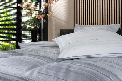 Onyx Percale Stripe Duvet Set