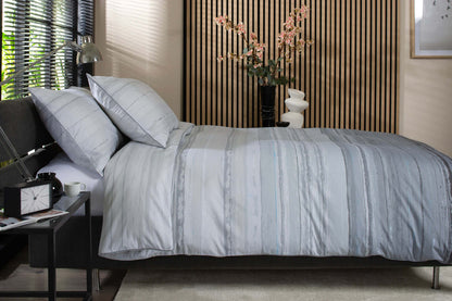 Onyx Percale Stripe Duvet Set