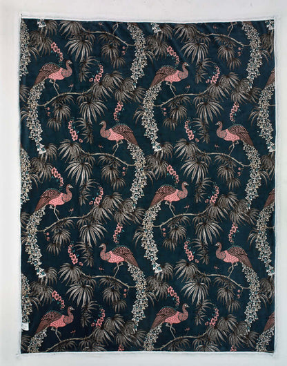 Peacocks Sherpa Printed Soft Fleece 140x180cm Throw