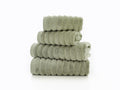 Ribbleton Zerotwist Cotton Towels in Sage, on white