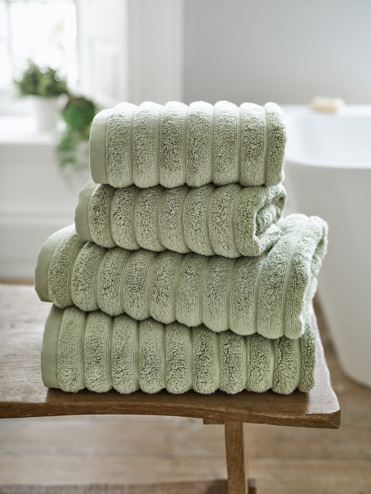 Ribbleton Zerotwist Cotton Towels in Sage