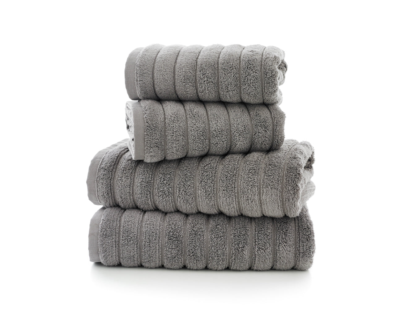 Grey ribbed online towels