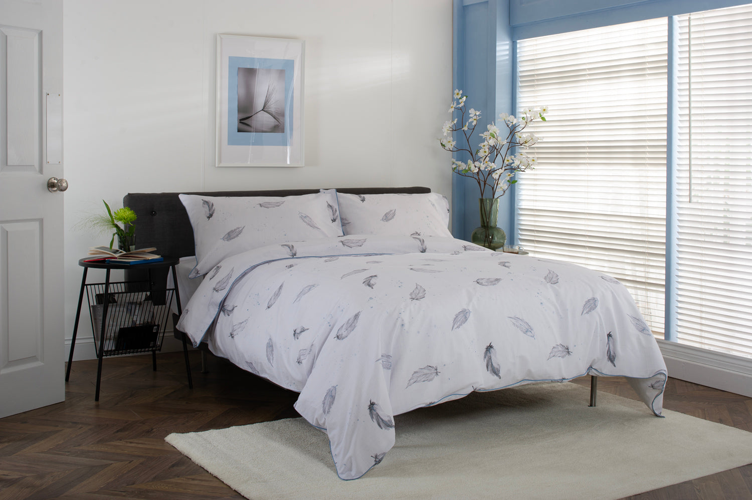 Swirl of Feathers Printed Percale Cotton Duvet Set