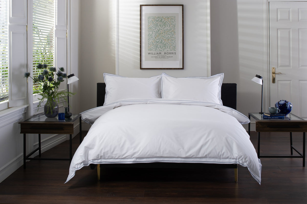 Framed Double Flange Blue Duvet Set | The Lyndon Company