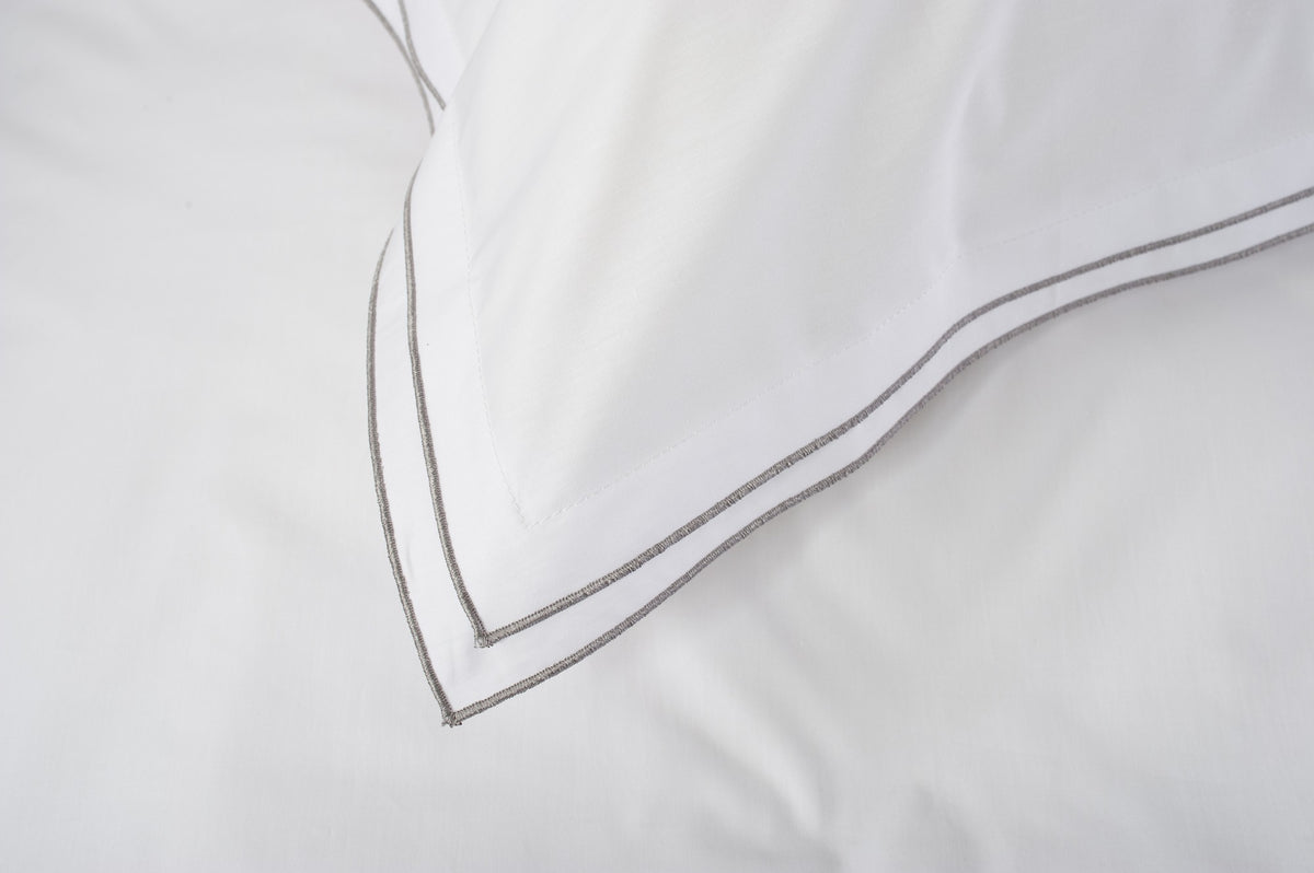 Framed Double Flange Silver Duvet Set | The Lyndon Company
