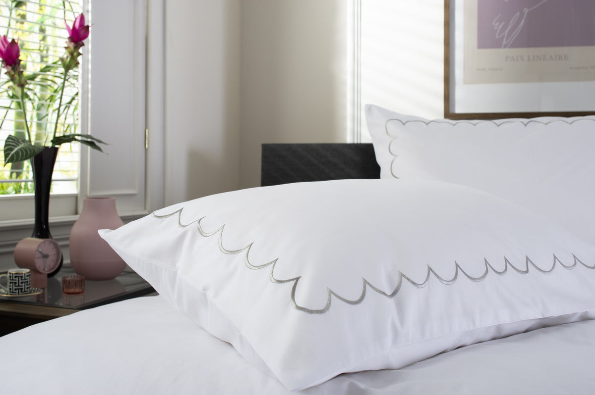 Scallop Silver Duvet Set | The Lyndon Company