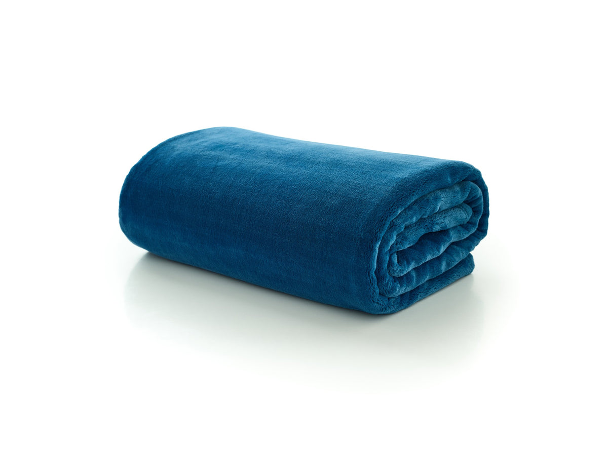 Coco Touch Throw in Ink Blue, on white