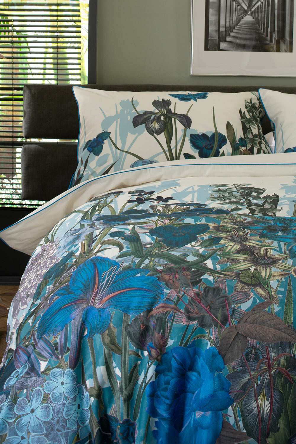 Tivoli Blue Floral Cotton Duvet Set